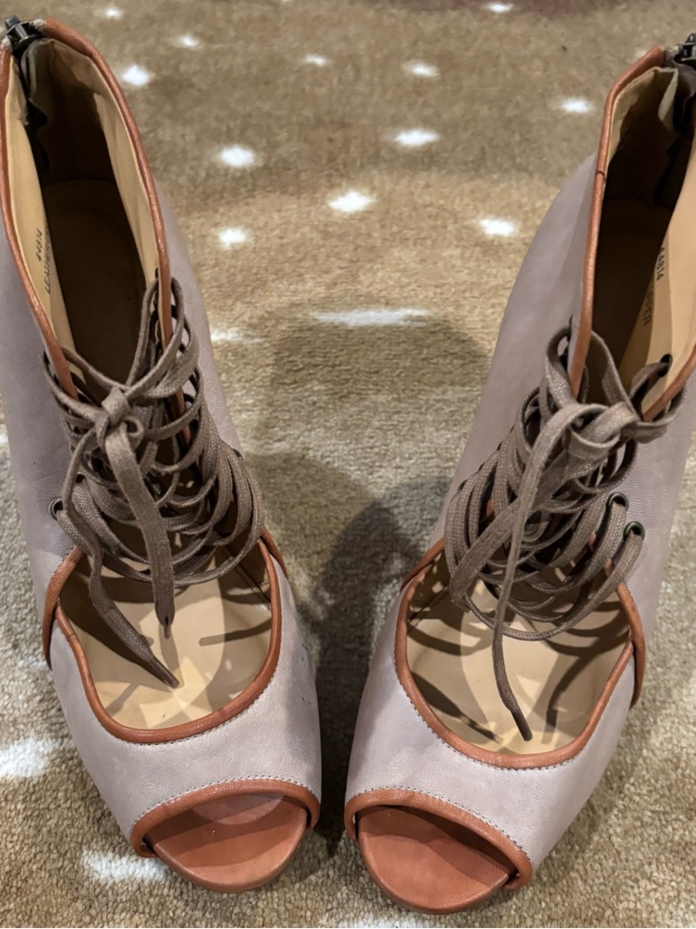 J. Crew Laced Peep-Toe Sandal - Made in Italy